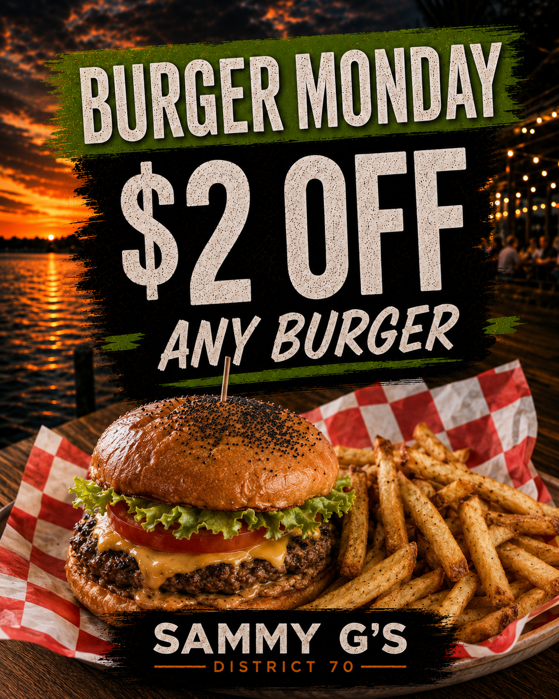 Burger Monday special: $2 off any burger at Sammy G's