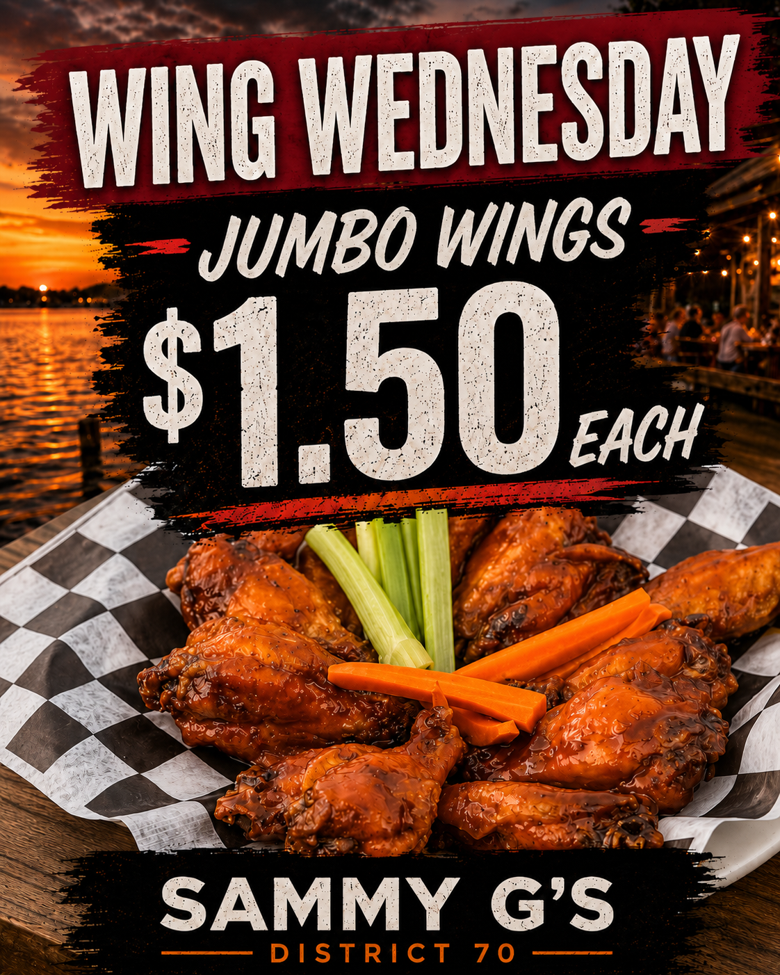 Wing Wednesday special: $1.50 jumbo wings at Sammy G's